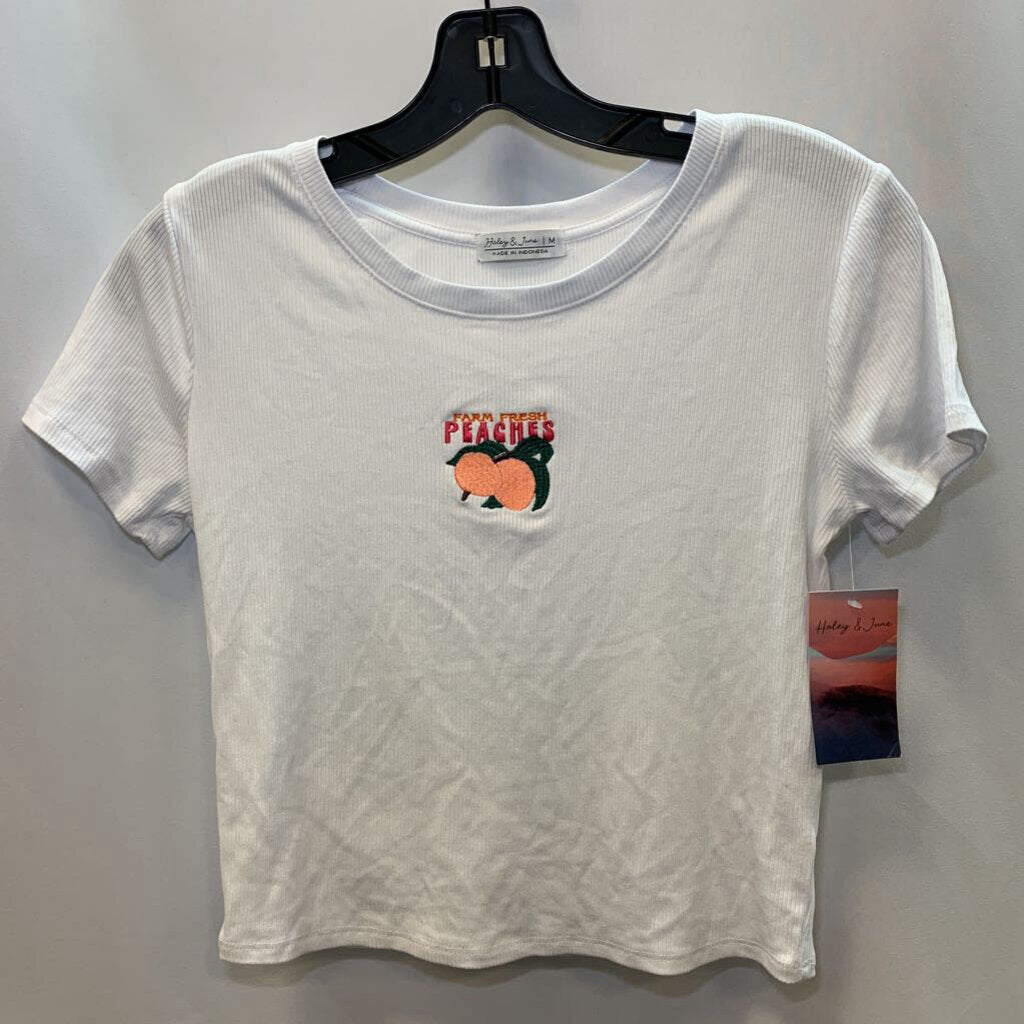 Shirt: Ribbed w/ Embroidered Peaches
