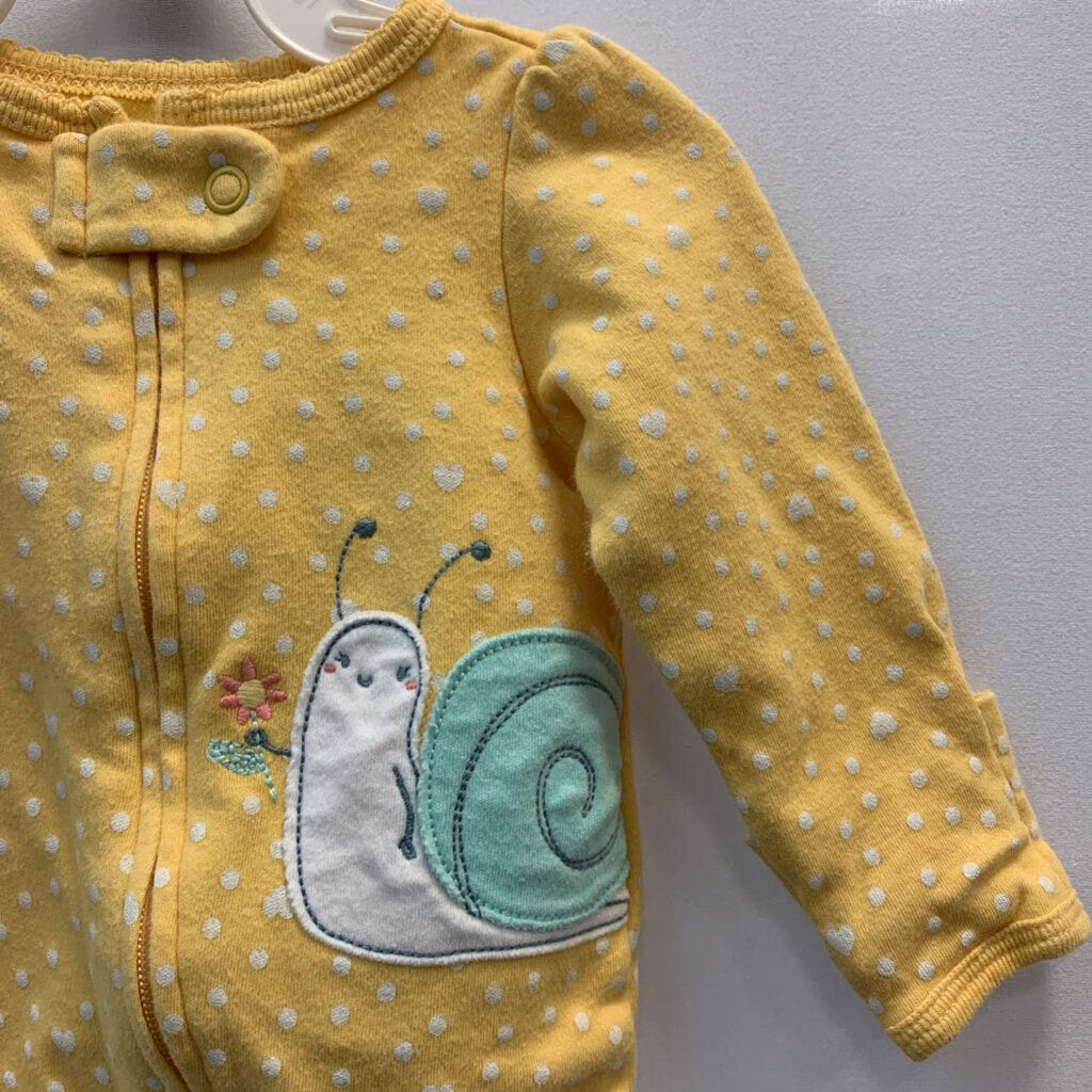 Long Sleeve Sleeper: Polka Dot Snail