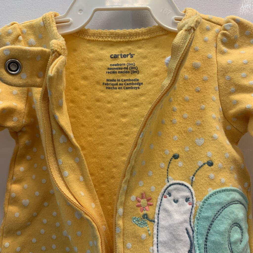 Long Sleeve Sleeper: Polka Dot Snail
