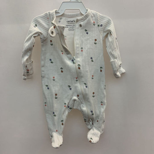 Long Sleeve Sleeper: Small Flowers