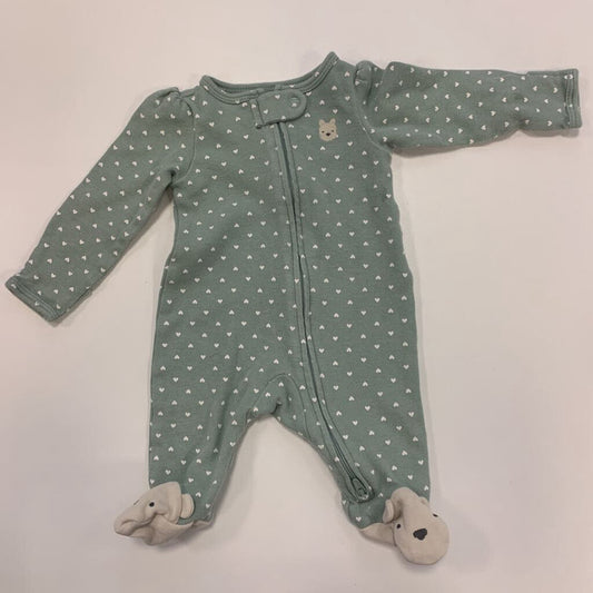 Long Sleeve Sleeper: Polka Dot Hearts