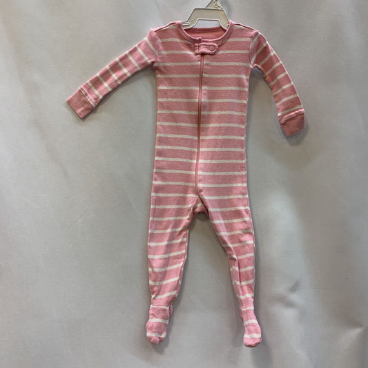 Onesie Long Sleeve Stripes Pink White