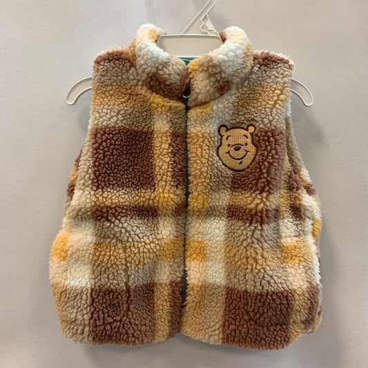 Vest Zipper Fleece Gingham Pooh Bear