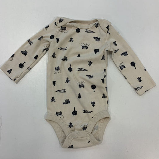 Onesie Long Sleeve Camping Print