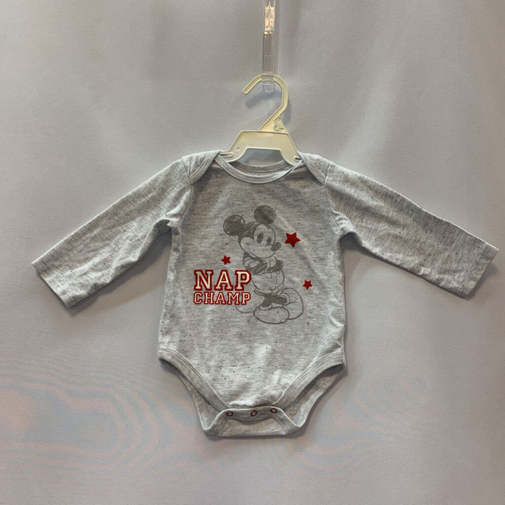 Onesie Long Sleeve Mickey Nap Champ