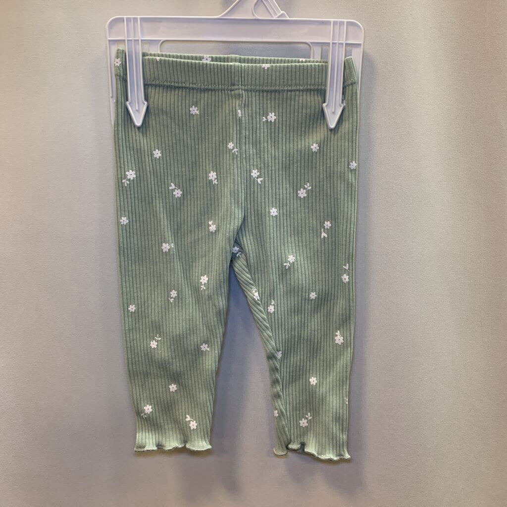 Pants Leggings Ribbed Floral Small