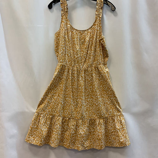 Dress Sleeveless Short Ruffle Abstract Print