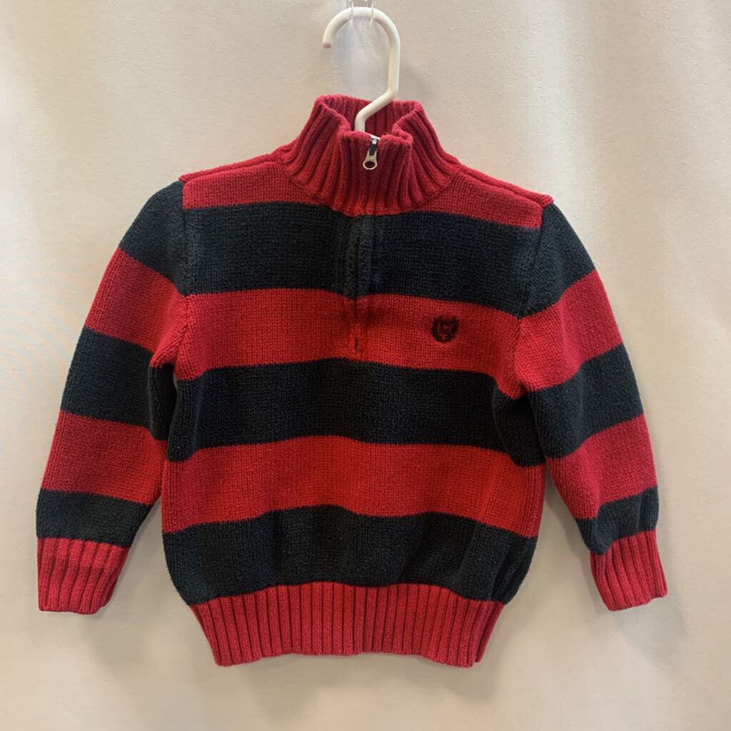 Sweater Pullover Quarter Zip Knit Stripes