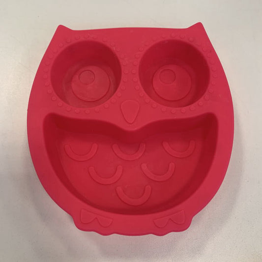 Plate Silicone Suction 3 Sections Owl