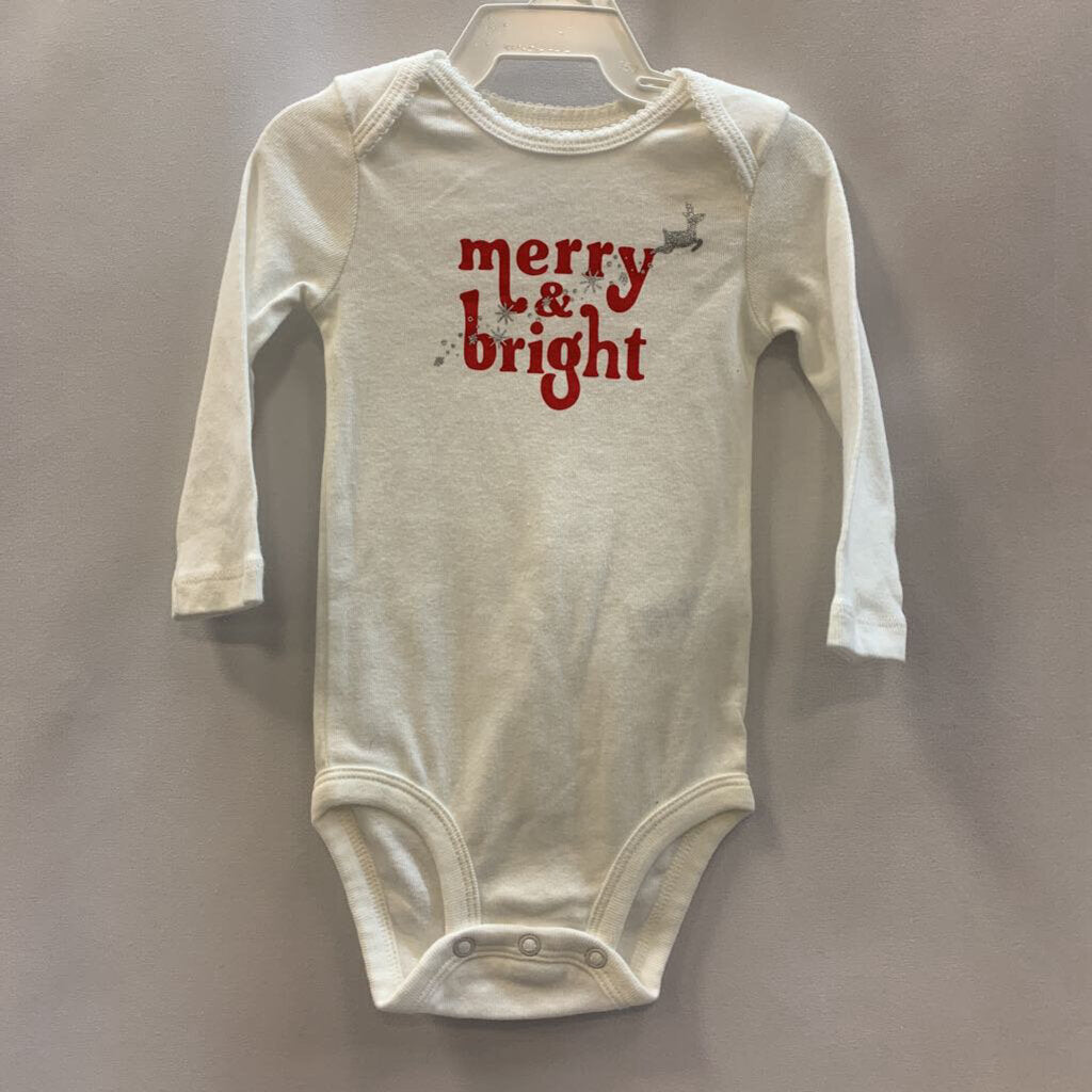 Long Sleeve Onesie: Merry & Bright