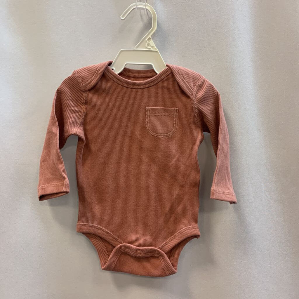Long Sleeve Onesie: Front Pocket