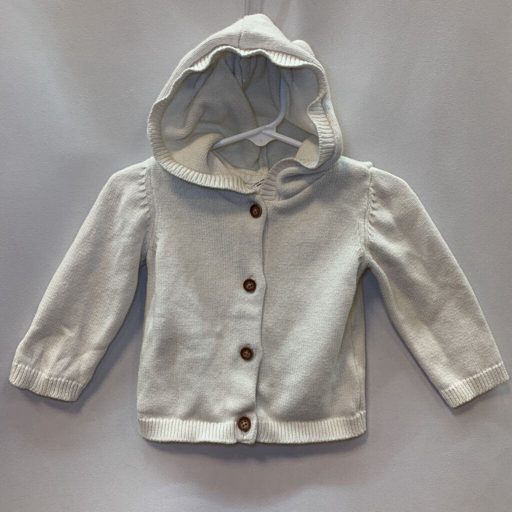 Jacket Hood Knit Button with Ears