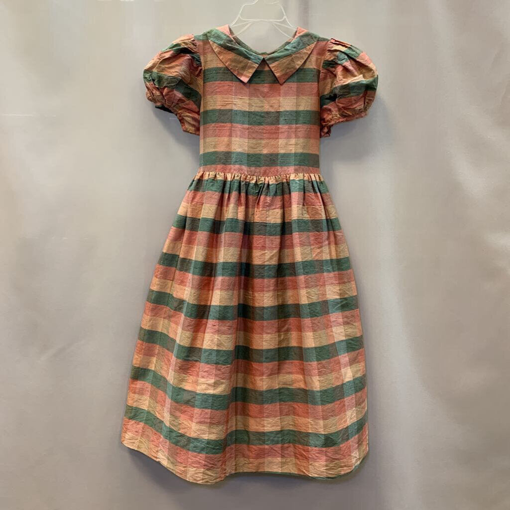 Dress: satin color block fancy tieback