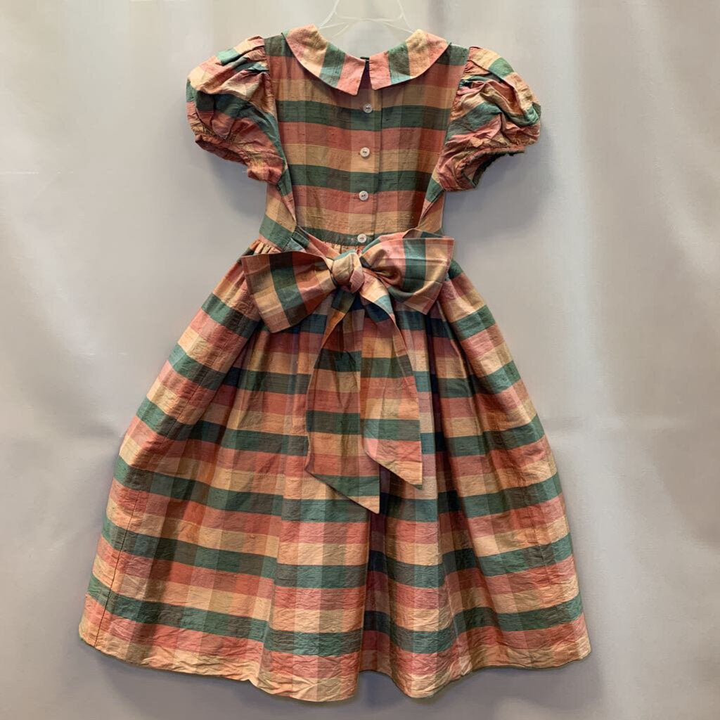 Dress: satin color block fancy tieback