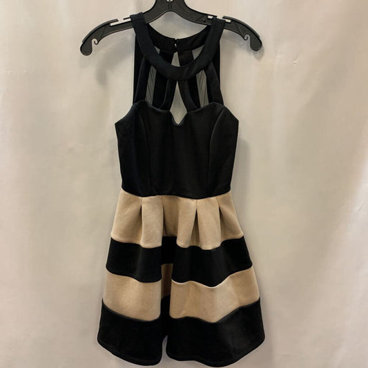 Dress: Sleeveless Striped Glitter