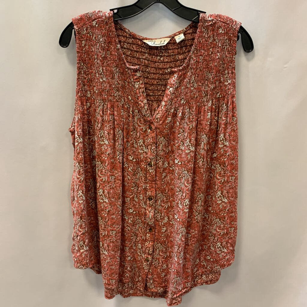 Shirt: Sleeveless Button-up Ruched