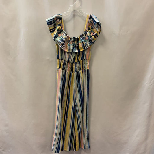 Jumpsuit: Ruffle sleeves, ruched top