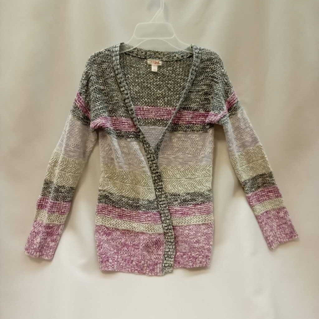 Cardigan Knit Long Sleeve Stripes