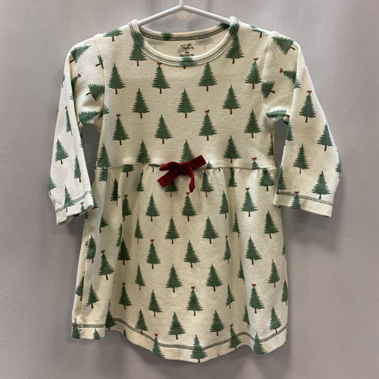 Dress: Long Sleeve Christmas Trees