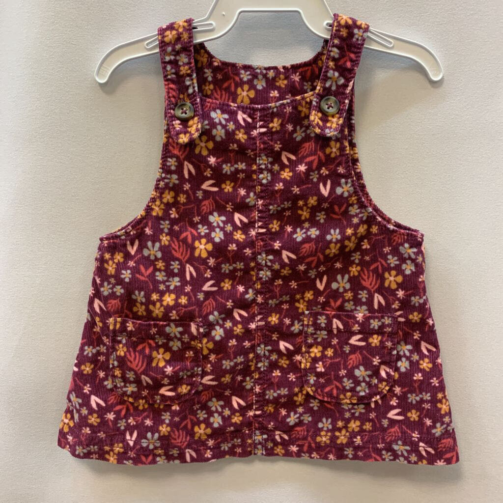 Dress Overalls Corduroy Flowers