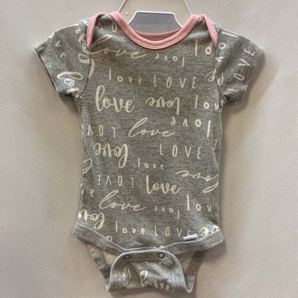 Onesie Short Sleeve Love Cursive