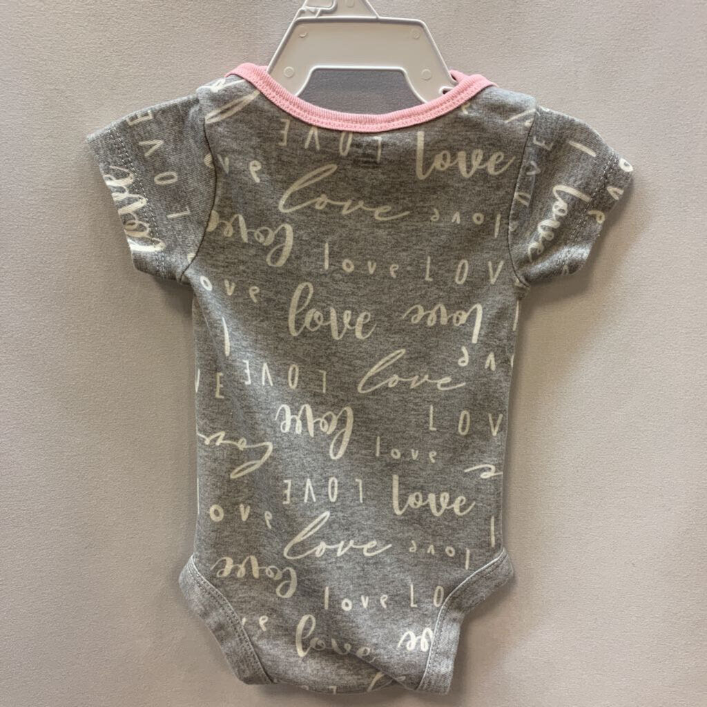 Onesie Short Sleeve Love Cursive