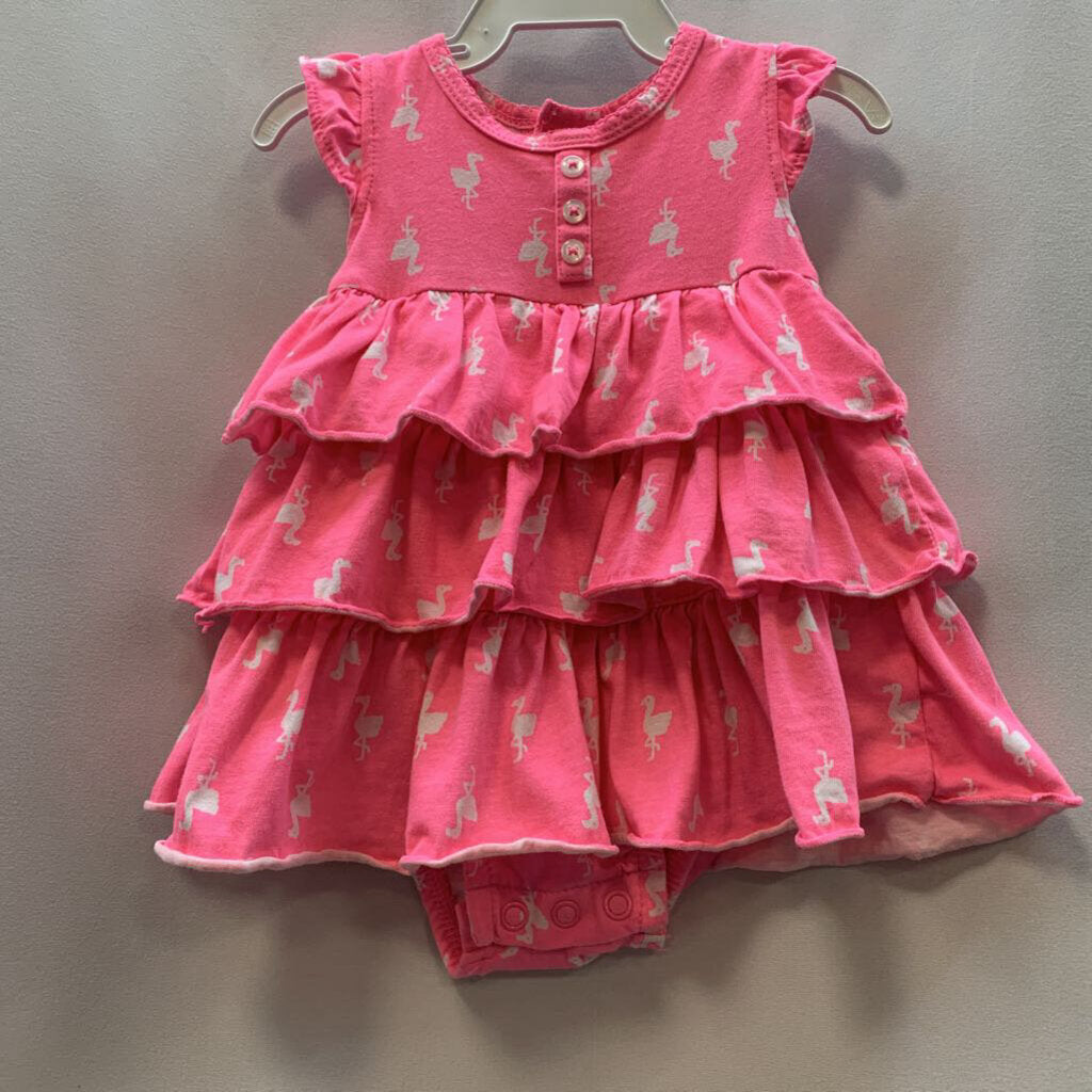 Onesie Dress Bodysuit Ruffle Flamingos