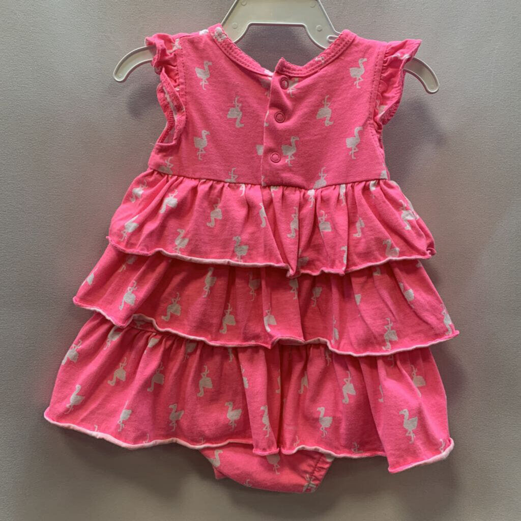 Onesie Dress Bodysuit Ruffle Flamingos