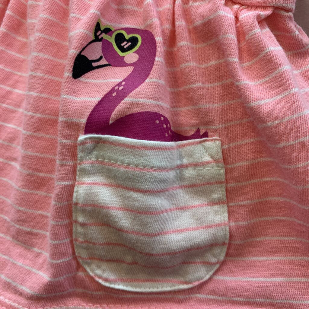 Onesie Dress Bodysuit Stripes Flamingo