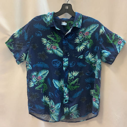 Shirt Tropical Jurassic Park Button Collar