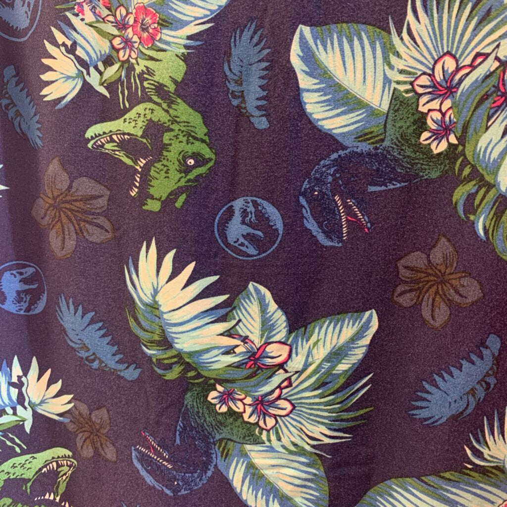 Shirt Tropical Jurassic Park Button Collar