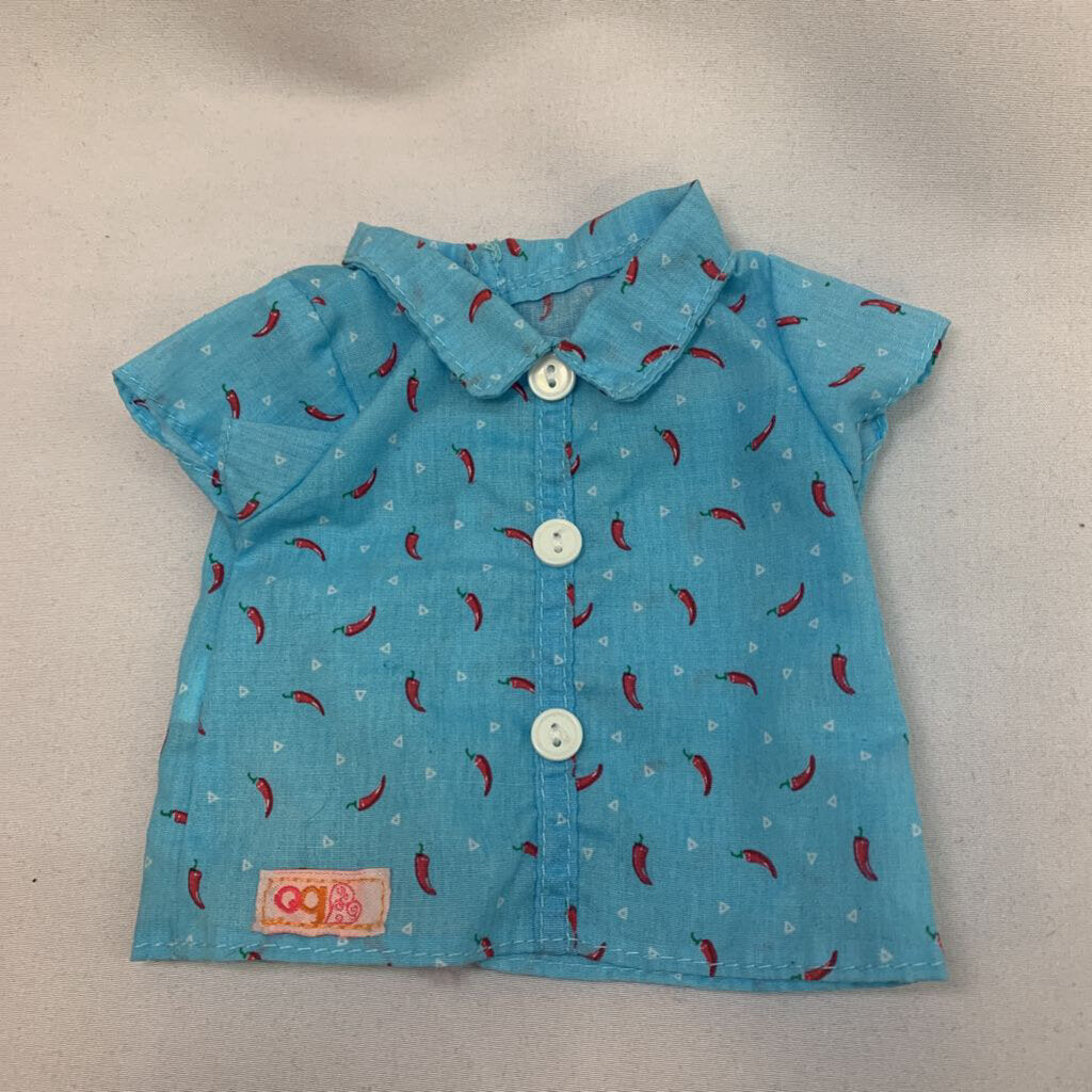 Doll Shirt Button Chili Peppers