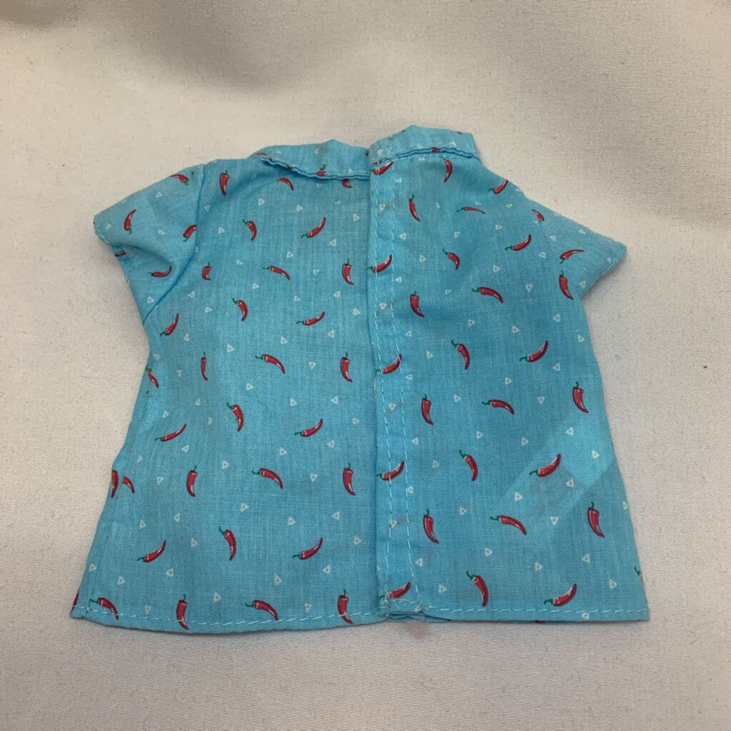 Doll Shirt Button Chili Peppers