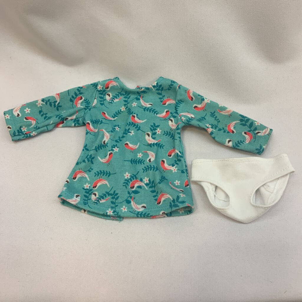 Doll Bird Shirt Dress with Underwear