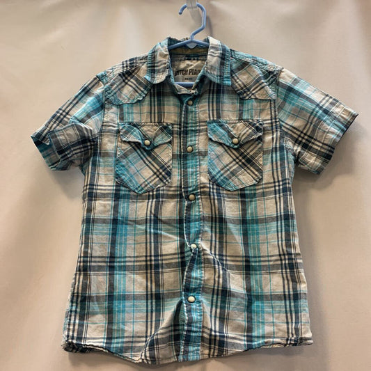 Shirt: Short Sleeve Plaid Collared
