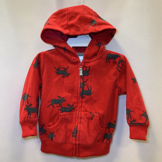 Sweatshirt: Hoodie Zip Fleece Moose