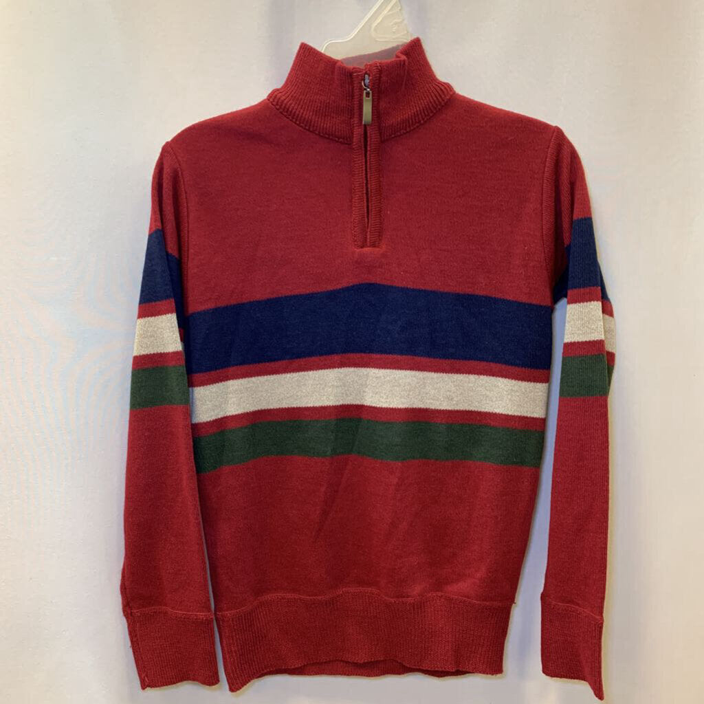 Sweater: Quarter Zip Stripes Knit