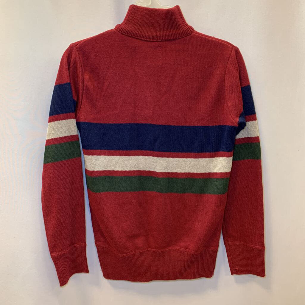 Sweater: Quarter Zip Stripes Knit