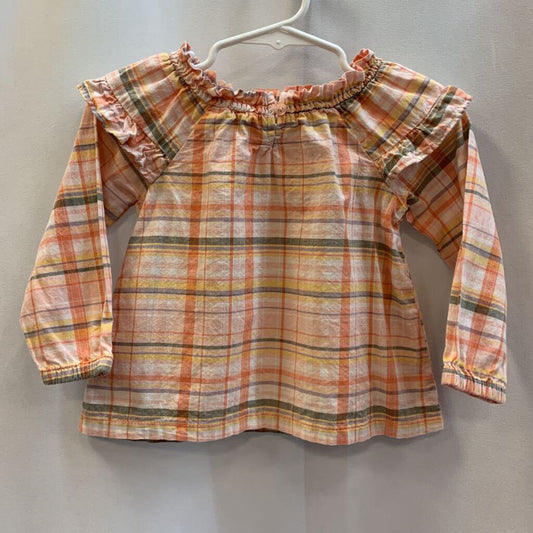 Shirt: Long Sleeve Plaid Ruffles