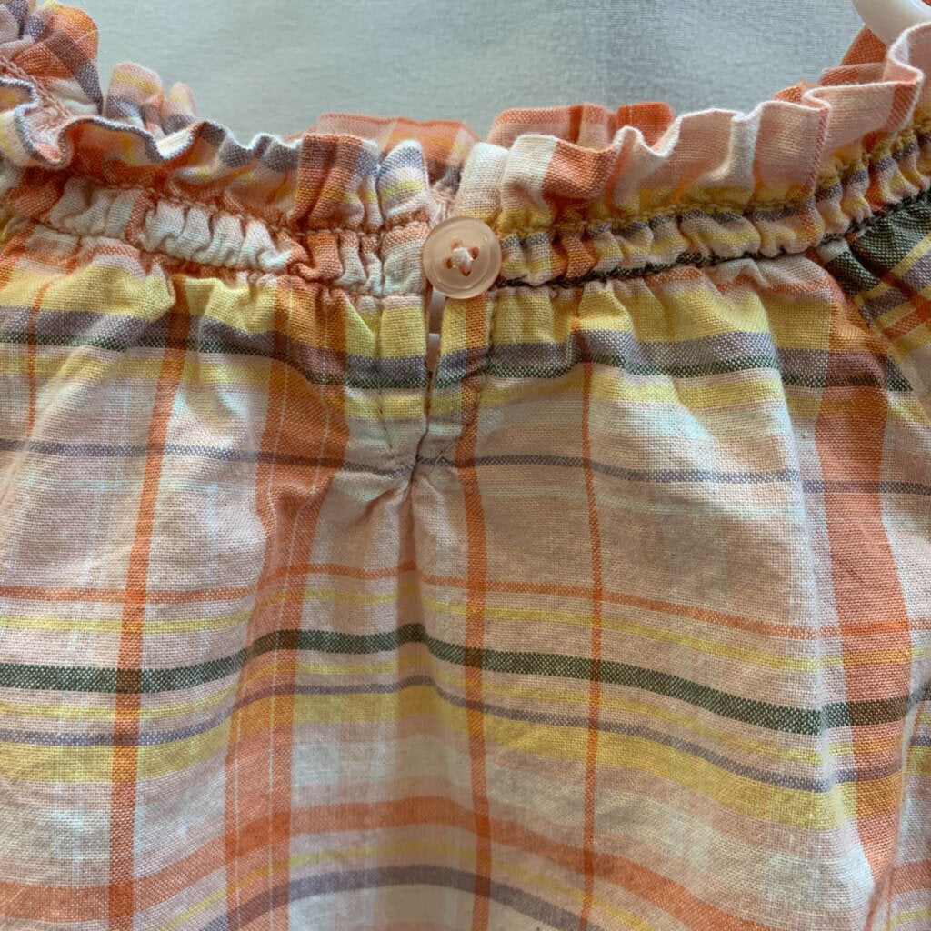 Shirt: Long Sleeve Plaid Ruffles