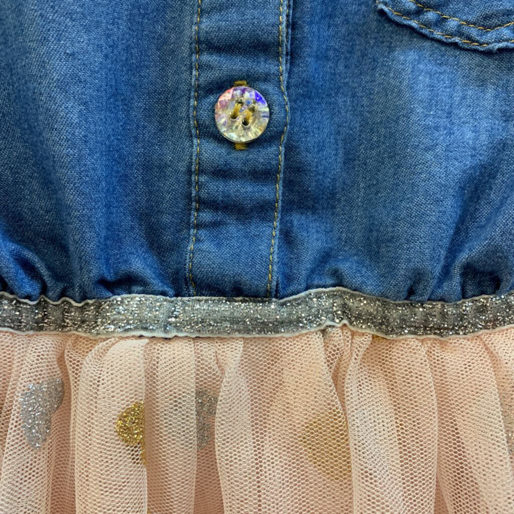 Dress: Chambray Tulle Sparkle Hearts