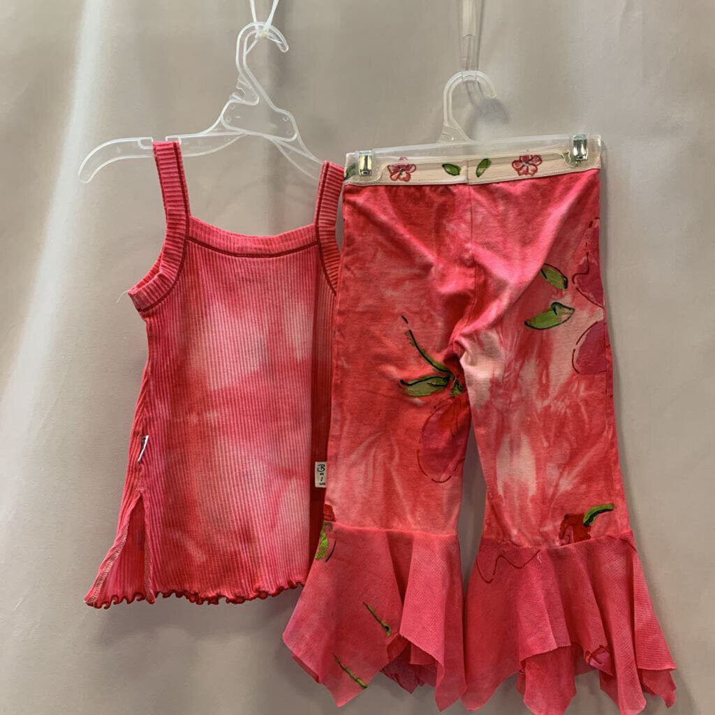 2 Pc Pants and Tank Top with Flowers