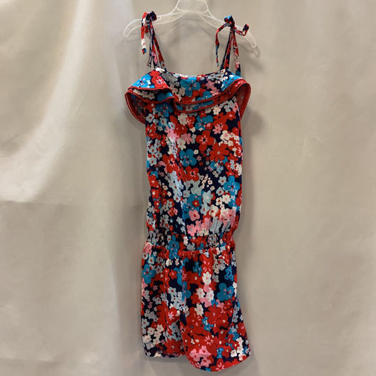 Romper: Floral Tank Strap Tie