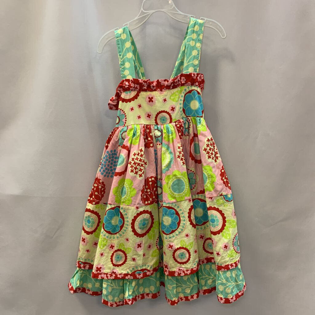 Dress: Tiered Floral Tank with Back Tie