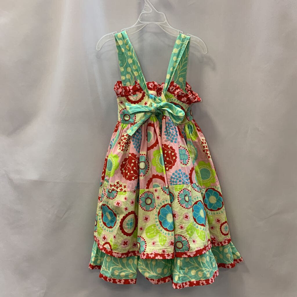 Dress: Tiered Floral Tank with Back Tie