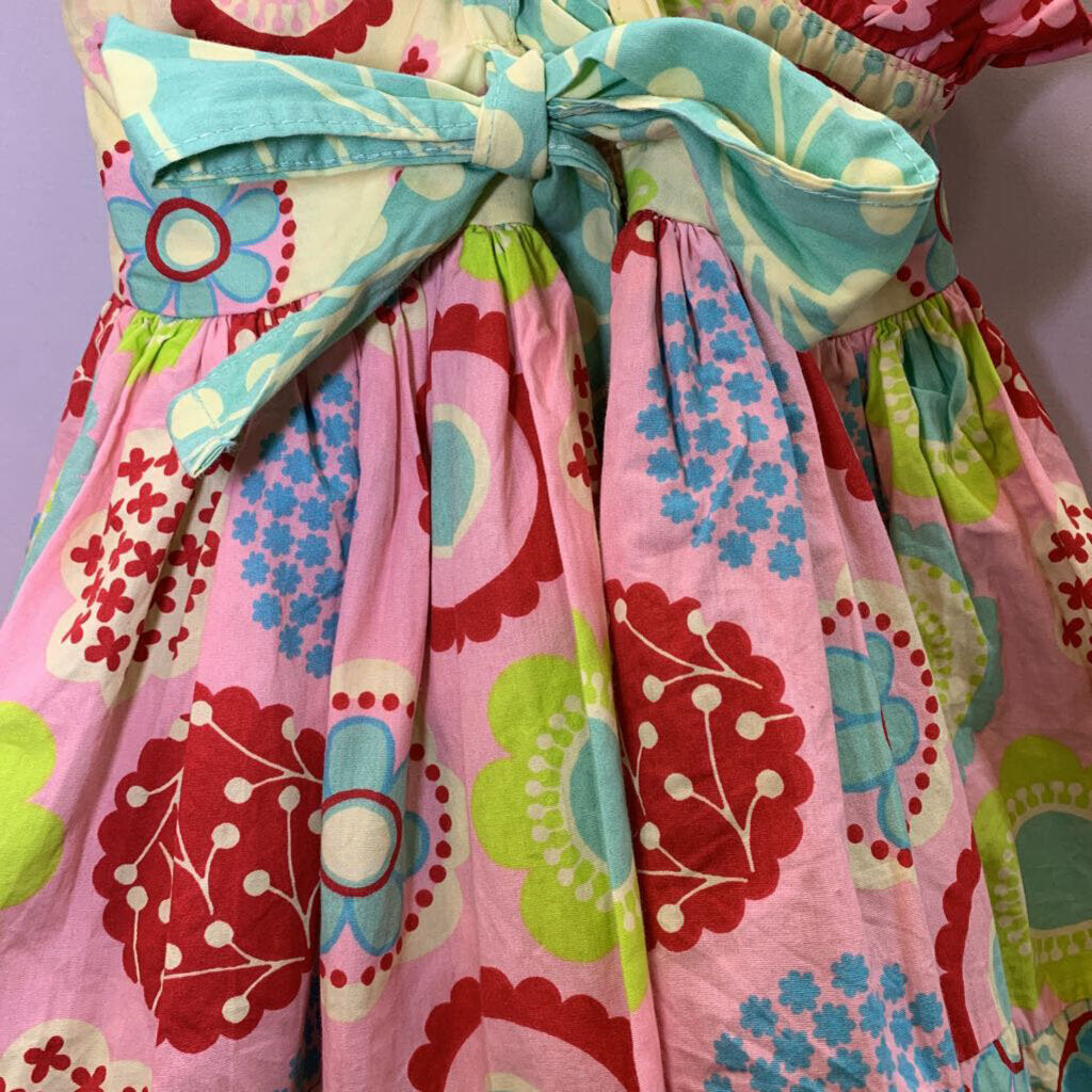 Dress: Tiered Floral Tank with Back Tie