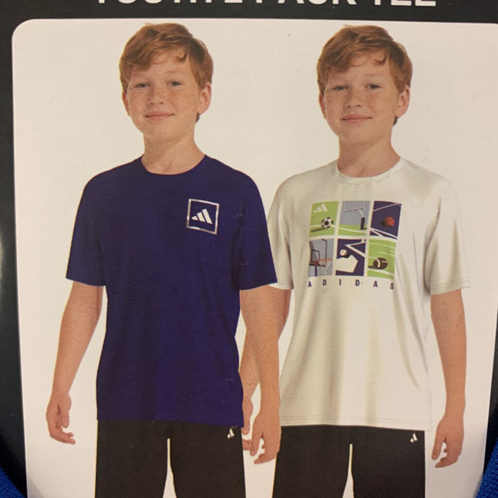 2pk Shirts Athletic Tee Blue/White Branded