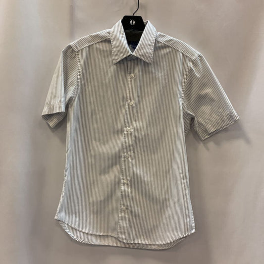 Shirt: Short Sleeve Collar Strip Button Up