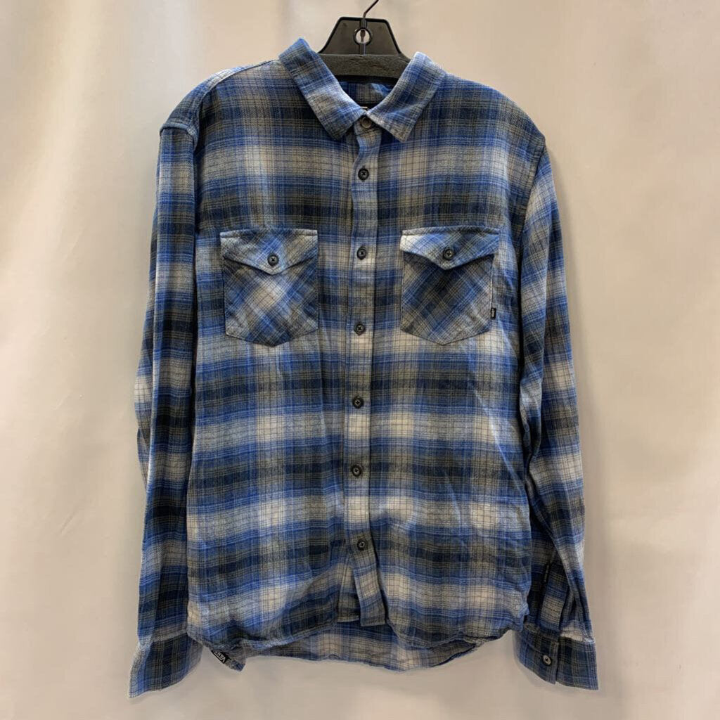 Shirt: Long Sleeve Plaid Button Pocket