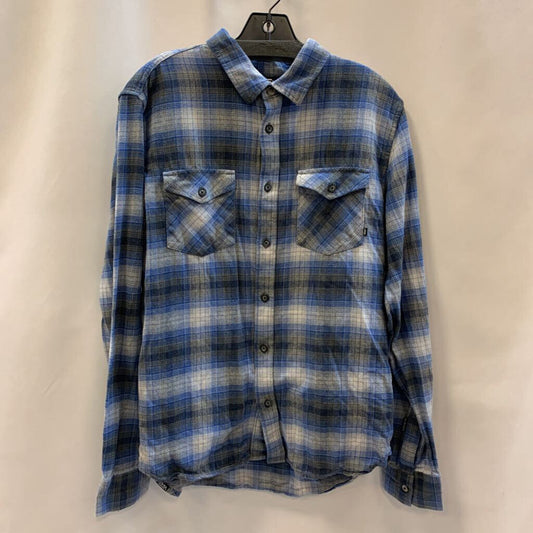 Shirt: Long Sleeve Plaid Button Pocket